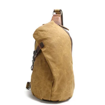 

New waterproof batik backpack retro breast bag men's canvas shoulder bag casual dumpling backpack