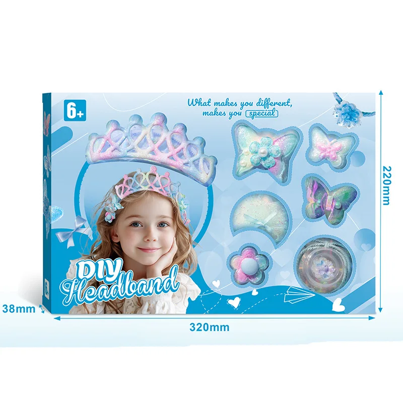 DIY kinderhaaraccessoires set Prinses hoofdtooi haarband bang clip maken materiaal tas speelgoed,