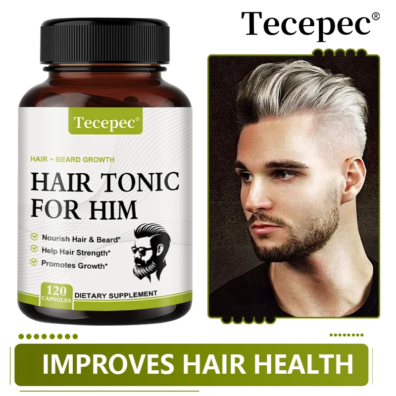 Hair Growth Support Capsules with Vitamins Biotin, Nourish Thinning Hair, Boost Thick Hair & Beard, Support Healthy Skin & Nails