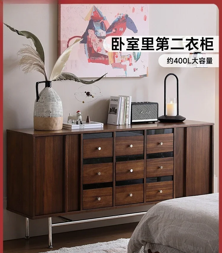 

Обеденный боковой шкаф из массива дерева, шкафчик для гостиной, небольшая квартира, прикроватный шкаф для хранения, антикварный девять сундука