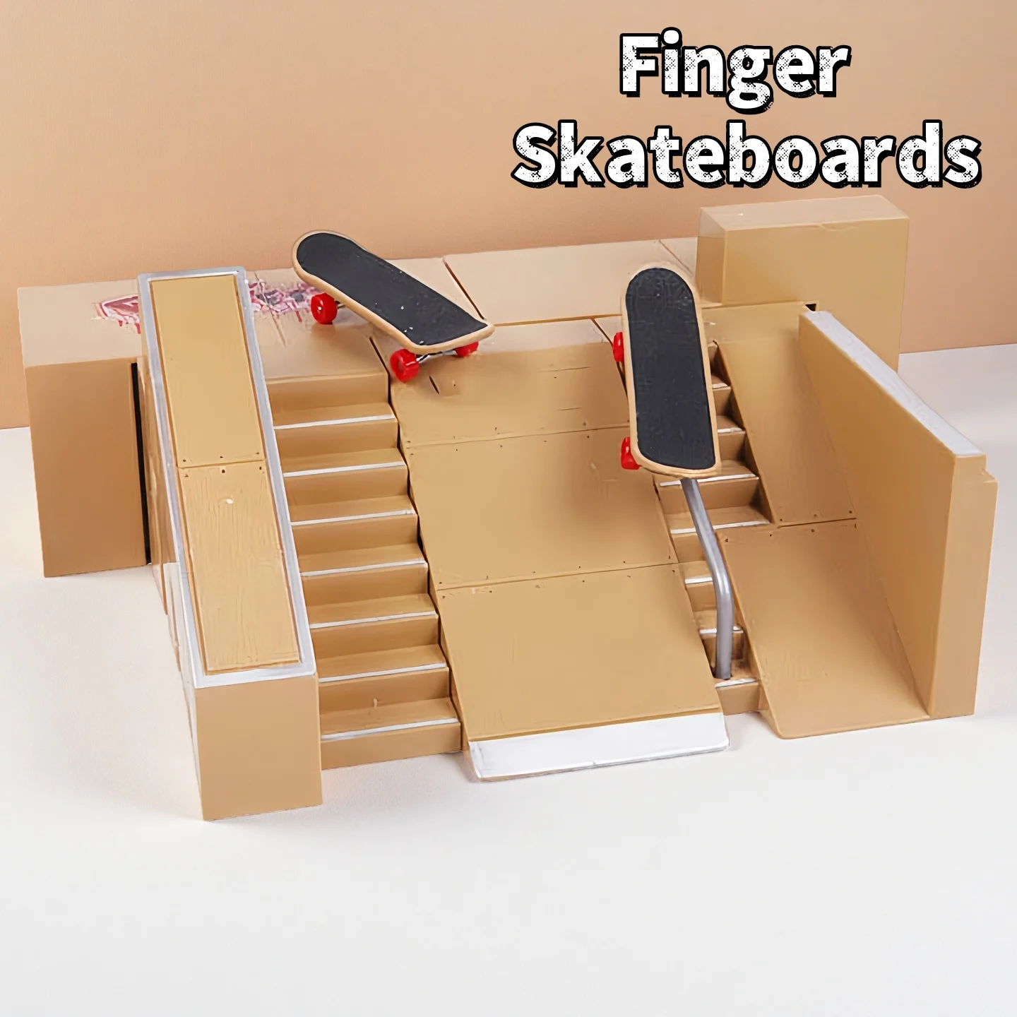 Fingerboard Skateboards Fingertip Sports Toy Park Ramp Railings Slope Model Scene Finger Skateboard Trainting Adult Toy Gift