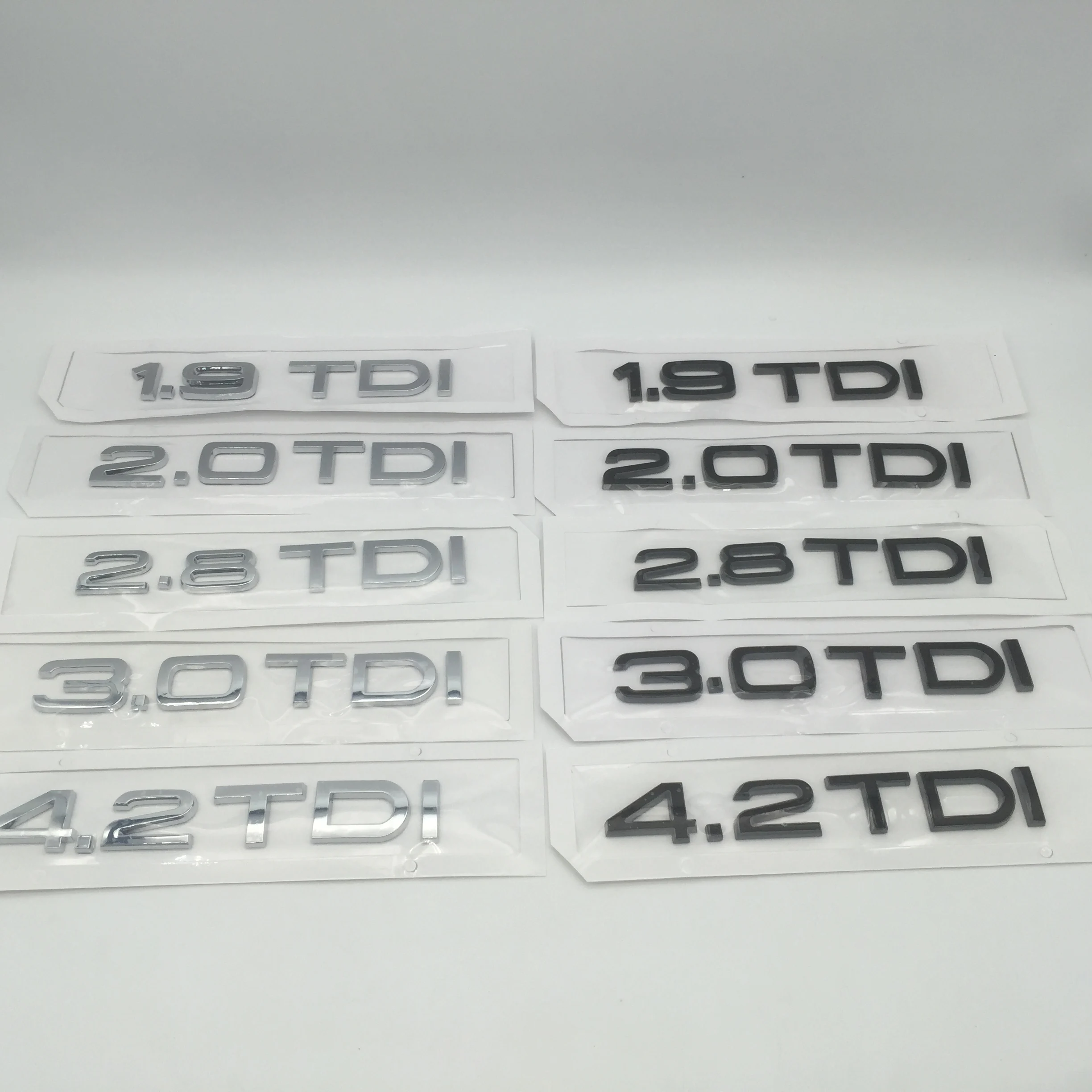 1pcs ABS 1.9 TDI 2.0 TDI 3.0 TDI 4.2 TDI car Letter Fender side Emblem Rear tail trunk badge sticker Decal styling Accessories