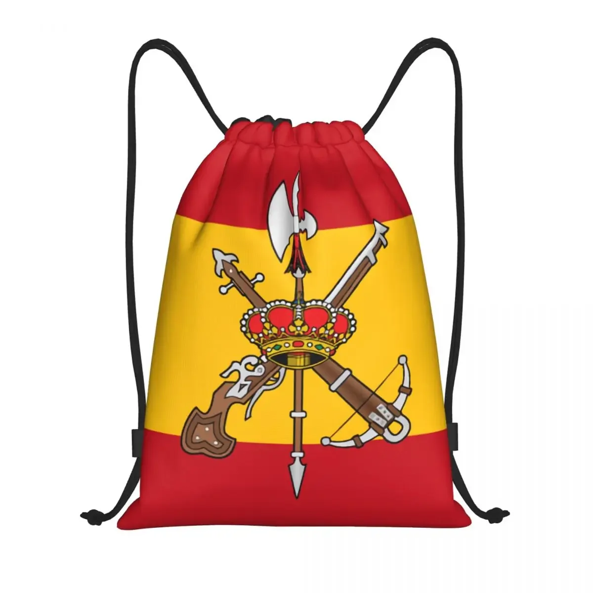 Custom Spanish Legion Flag Drawstring Bag Women Men Lightweight Spain Army Proud Sports Gym Storage Backpack