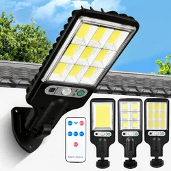 Led Solar Outdoor Afstandsbediening 3 Modi Led Binnenplaats Wandlamp Tuinterras Garage Menselijk Lichaam Inductie Deur Straatverlichting