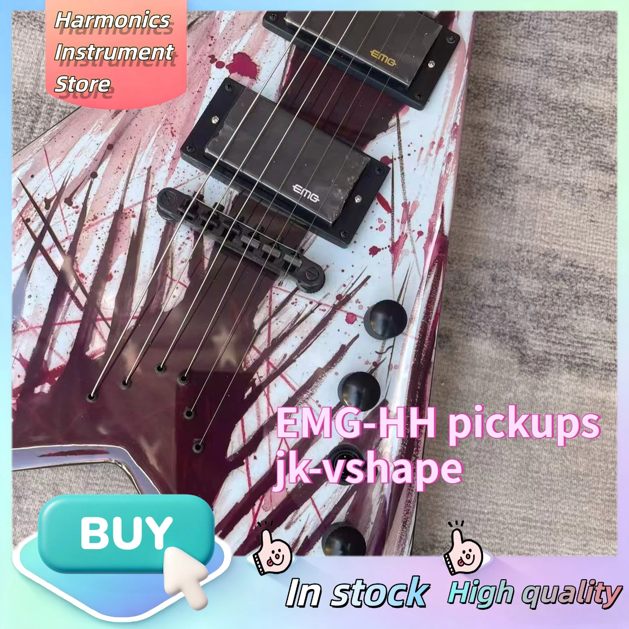 2005 Dean VMNT Angel Of Deth Flying V Electric Guitar with EMG81/85 Active Pickups, Mega Signature Thrash Metal V Guitar