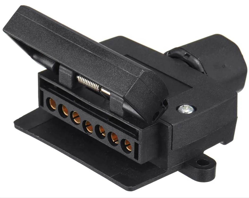 7-Pin Flat Male Plug + Female Socket Trailer Connector Adapter for Boat Car