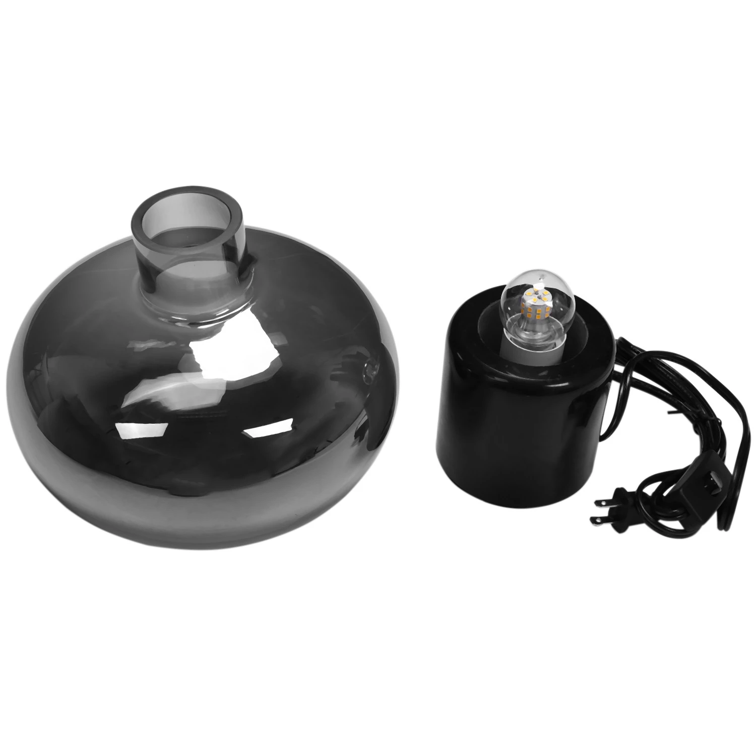 

ABZL Vintage Industry Glass Table Light LED Table Lamp Sapele Wood Nordic Modern Style For Study Bedroom