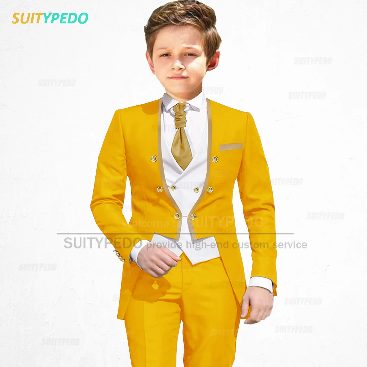 Newest Suit Sets For Boys Wedding Party Flower Kids Elegant Outfits Tailor-made Children High Quality Blazer Vest Pants 3 Pieces