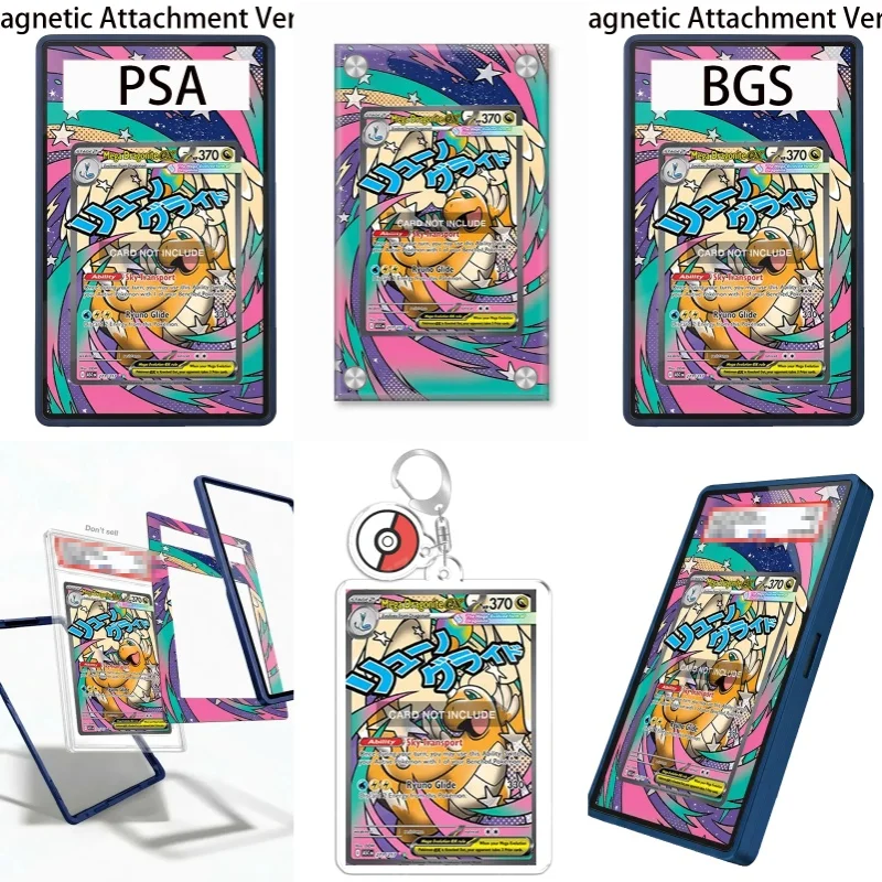 Étui de protection en acrylique recyclable pour porte-clés, avec affichage artistique sur le thème de l'anime Pokémon Surging Sparks Mega Dragonite, cadeau pour les fans d'art