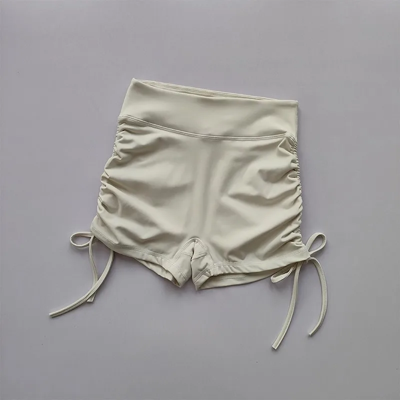 Sommer-Yoga-Shorts für Damen, Fitness-Shorts, atmungsaktive Sportshorts mit Kordelzug, hohe Taille, Lauf- und Radfahrshorts, Workout-Gym-Shorts – Detail 8