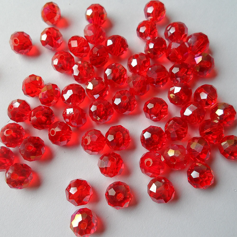 sokolov tiki Flat Sexy red crystal beads 10mm Plated AB color clear red crystal beads 11 color style factory sell