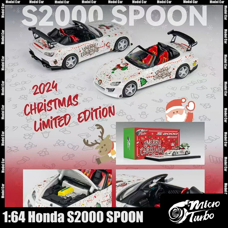 

Microturbo Mt1:64 Honda S2000 Spoon Miniature Model Car Alloy Car Christmas Style Car Collection Customization Birthday Toy Gift