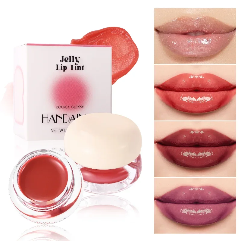 4-Farben-Jelly-Lipgloss – feuchtigkeitsspendender Spiegellanschluss mit Perlglanz, nicht klebende, aufpolsterbare Formel für saftiges, voluminöses Lippen-Make-up