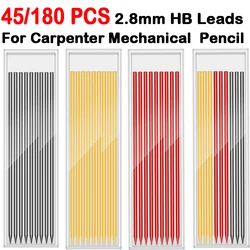 45/90/180 PCS Carpenter Pencil Refills 2.8 mm Solid Mechanical Carpenters Pencils Lead Replacement School Supplies Stationery