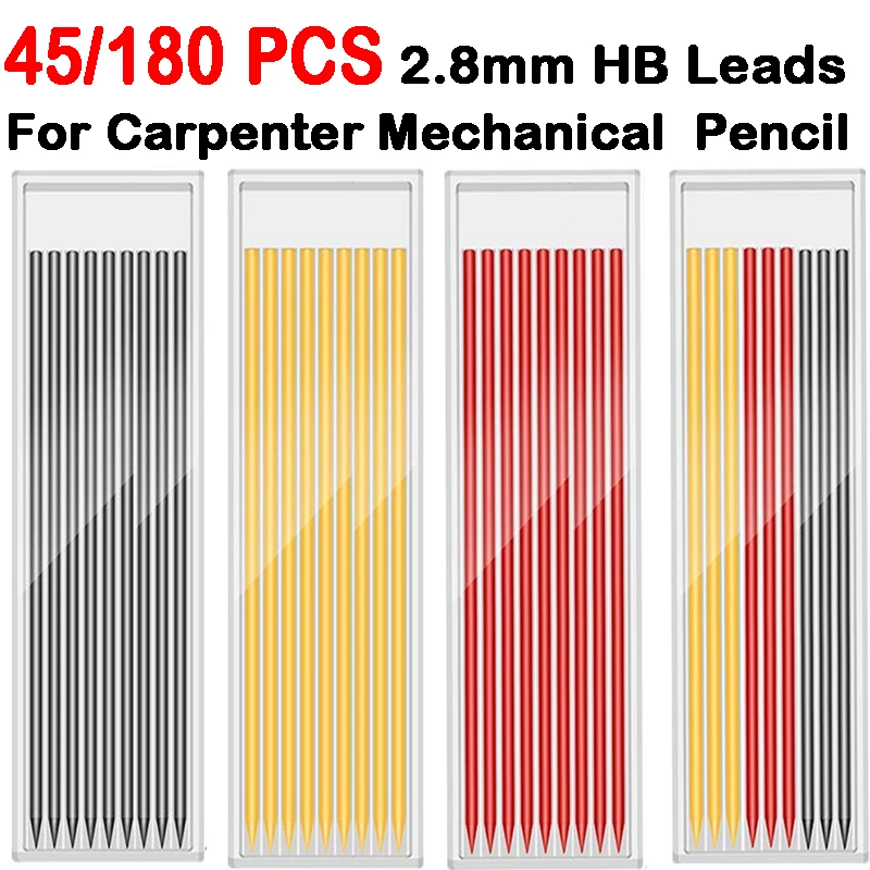 solida mecanica carpinteiro lapis recargas carpenters lapis chumbo substituicao material escolar papelaria 28 milimetros 45 pcs 90 pcs 180 pcs 01