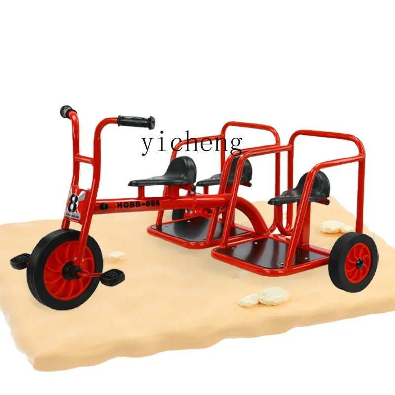 Tqh Kindergarten Children's Tricycle Three-Person Bicycle Children's Preschool Children's Stroller Can Bring Multi-Person