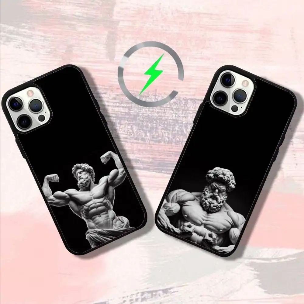 

Mythologys Statue Fitness Phone Case For iPhone 16,15,14,13,12,11,Pro,Max,Plus,Mini,SE4,E Magnetic Magsafe Wireless Charging
