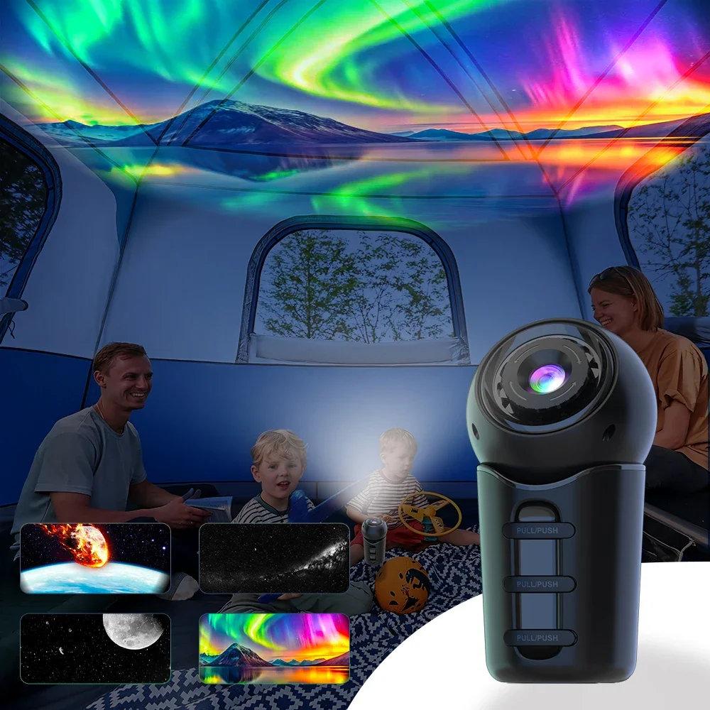 

Уличный проектор Galaxy с аккумулятором, перезаряжаемый детский подарок, мини-портативный проектор, кинопроектор для кемпинга для игр в кемпинге