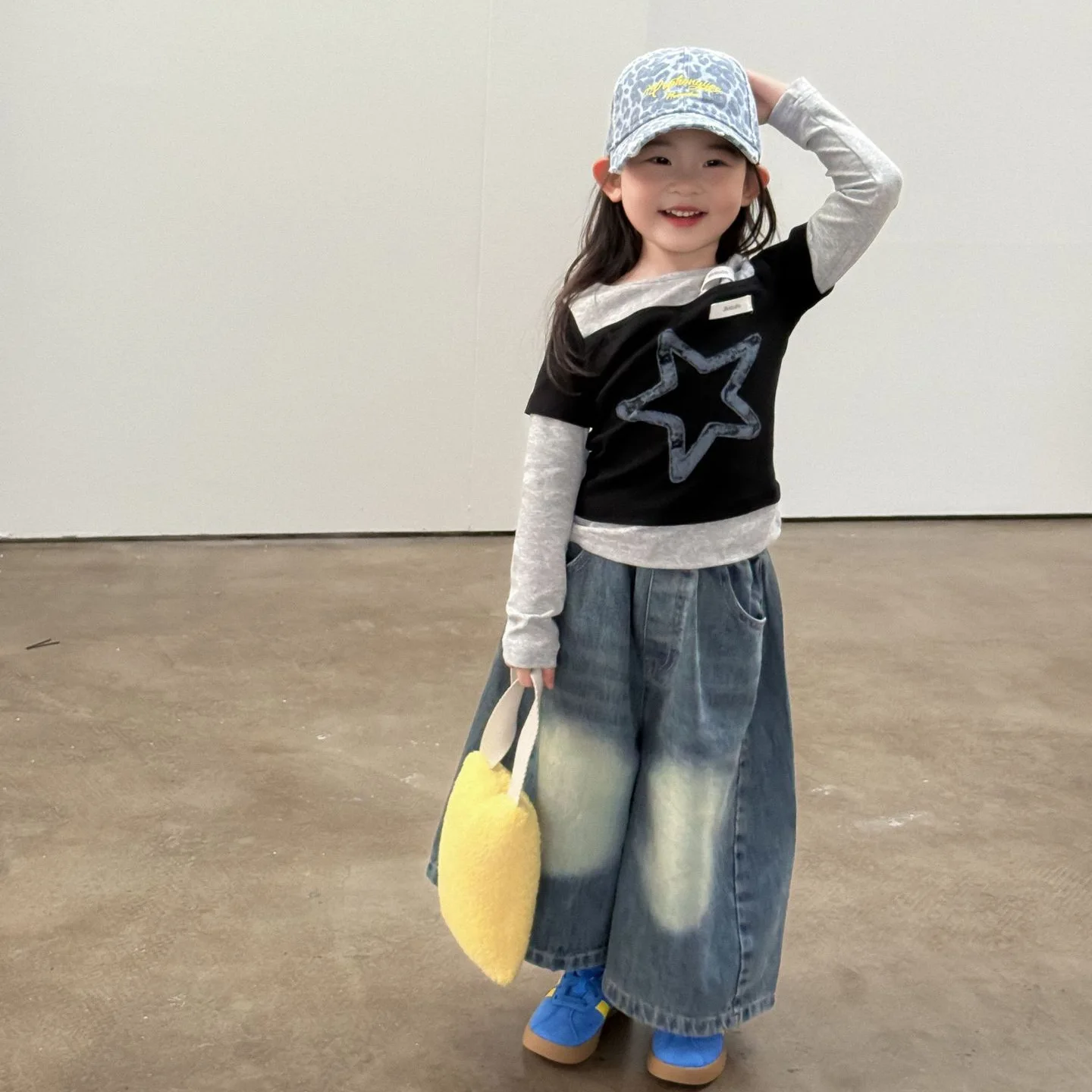 

2025 Autumn New Children's Clothing Girls Fashion Splicing Long-sleeved T-shirt Printing Long-sleeved Set