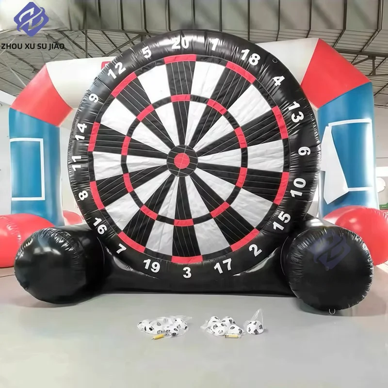 High Giant Outdoor Inflatable Football Dart Board with Football and Blower Sticky Kickball Sports Target Outdoor Sports Game