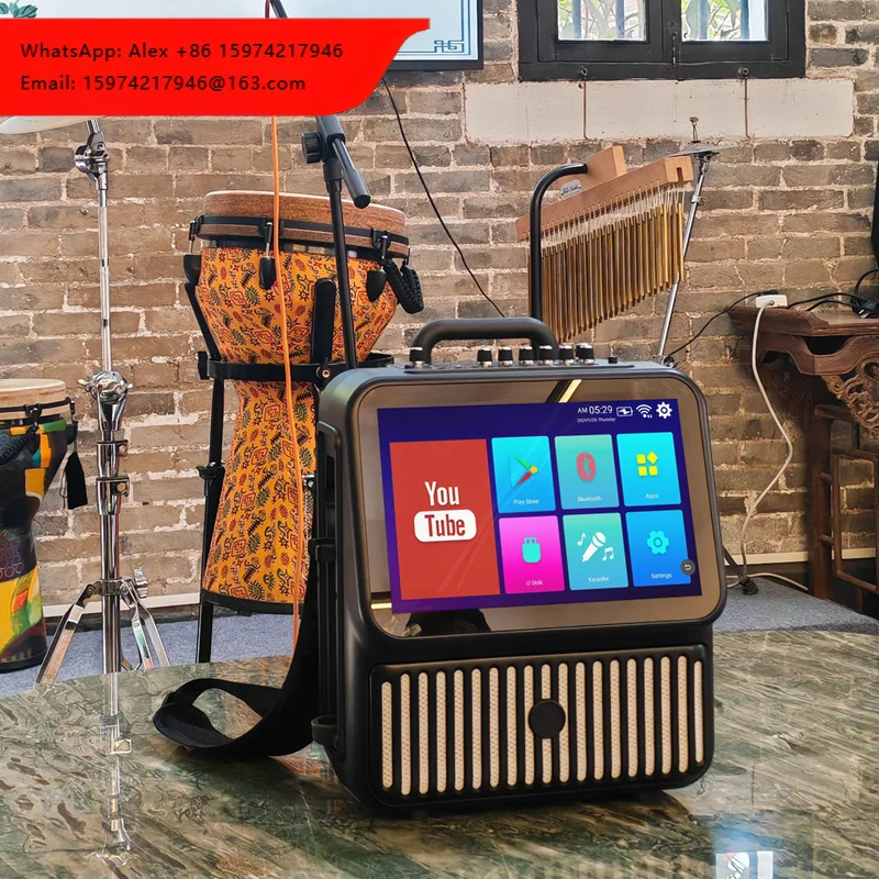 2025 New Android 13.0 Smart System Home Karaoke Machine For Kids With Songs 2g RAM 32g ROM 13.3'' Led Touch Screen