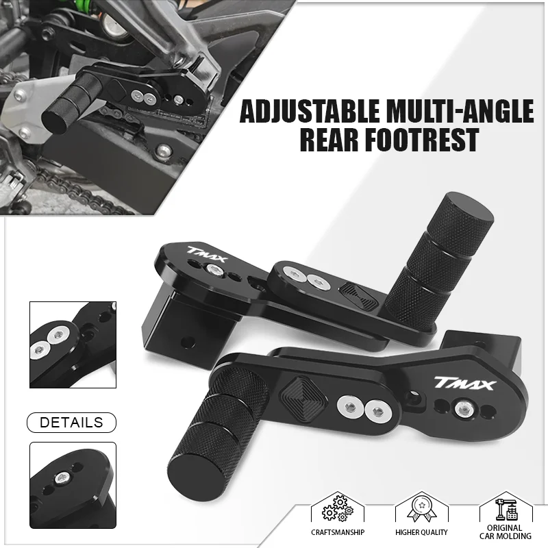 For TMAX530 DX SX TMAX560 TECH MAX TMAX Motorcycle Adjustable Footrests Multi-angle Telescopic Rear Passenger Foot Pegs Pedals