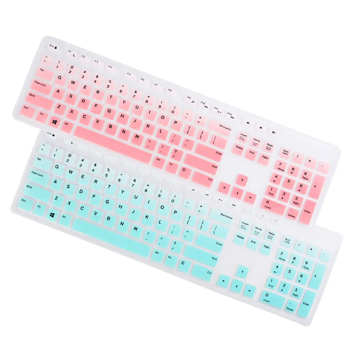 

2Pcs Easy Clean Silicone Keyboard Protective Film Soft Flexible Fit Closely Healthy Odorless Dustproof Waterproof for