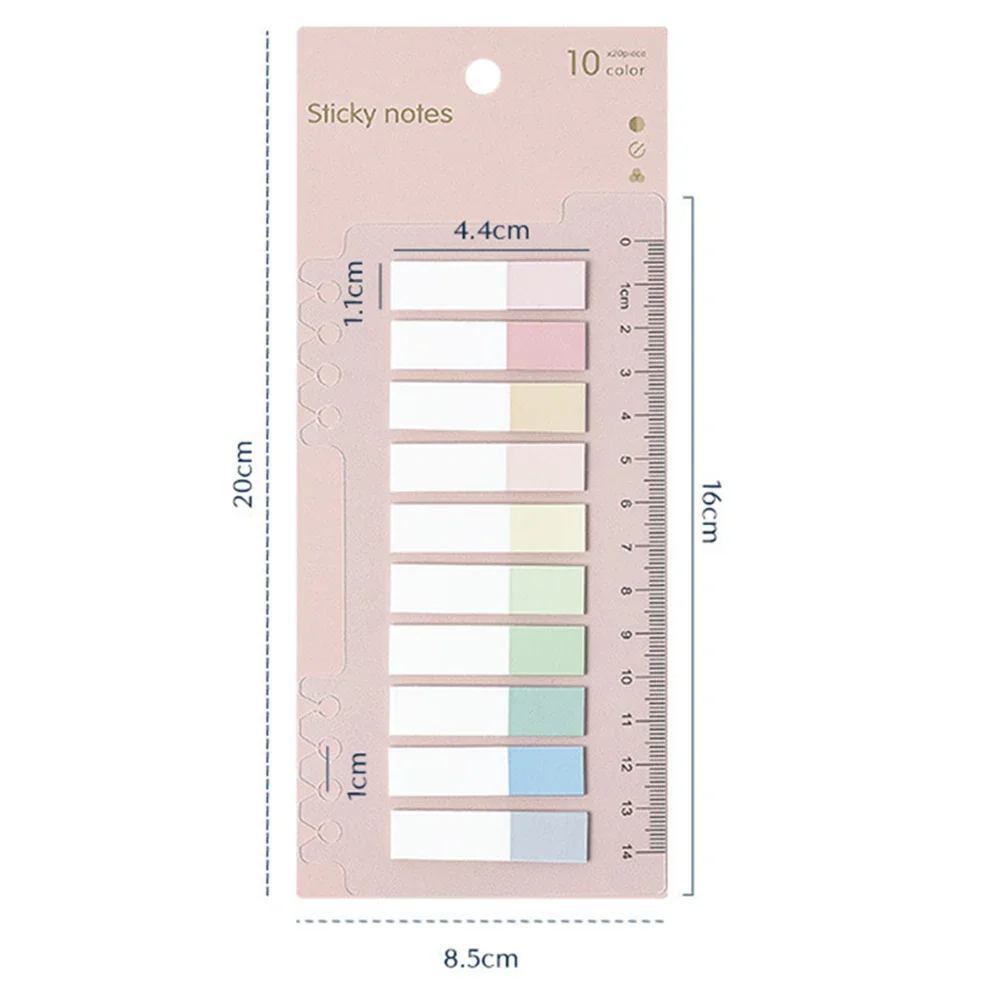 200 Sheets 6Series Color Self-Adhesives Memo Pad Sticky Notes Bookmark Point It Marker Memo Sticker Paper Office School Supplies