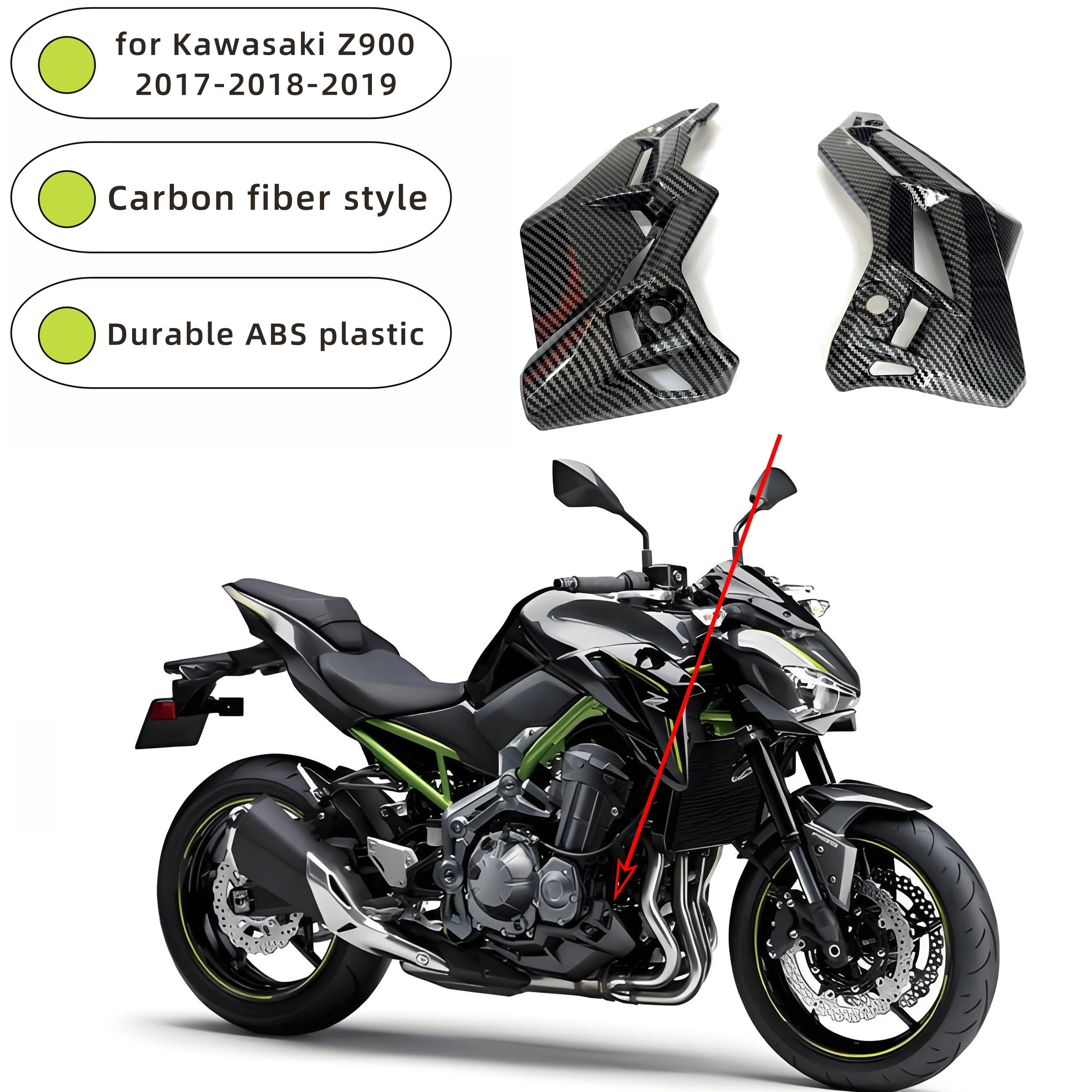 

For Kawasaki Z900 2017 2018 2019 Motorcycle Bottom Side Guard Body ABS Plastic Fairing Parts