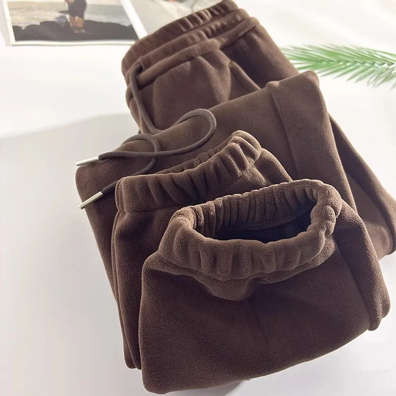 

Men's Fce Lined Thiened Sweatpants Loose Fit Casual Pants Leisure Trousers Large Size Long Pants Autumn Winter Sports Pants