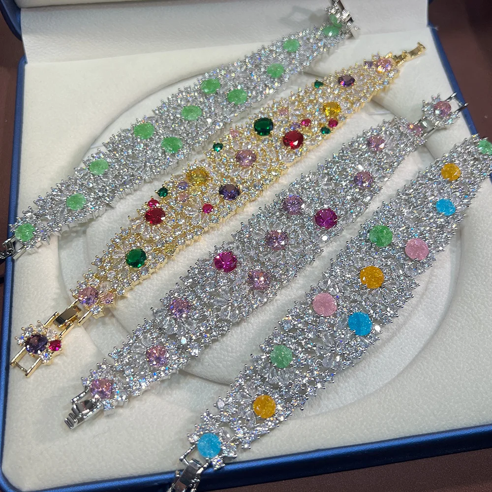 

Женский итальянский браслет с цирконами 5А класса, ювелирное украшение 2026