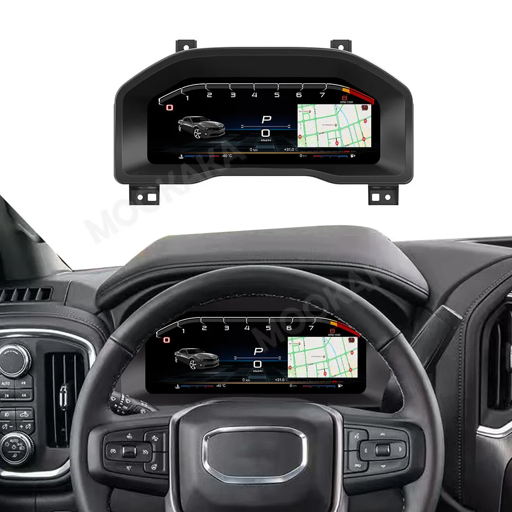 

Автоматический цифровой кластер для GMC Sierra 2019-2023 для Chevrolet Silverado 2019-2023, автомобильный ЖК-дисплей, приборная панель, спидометр Carplay, головное устройство
