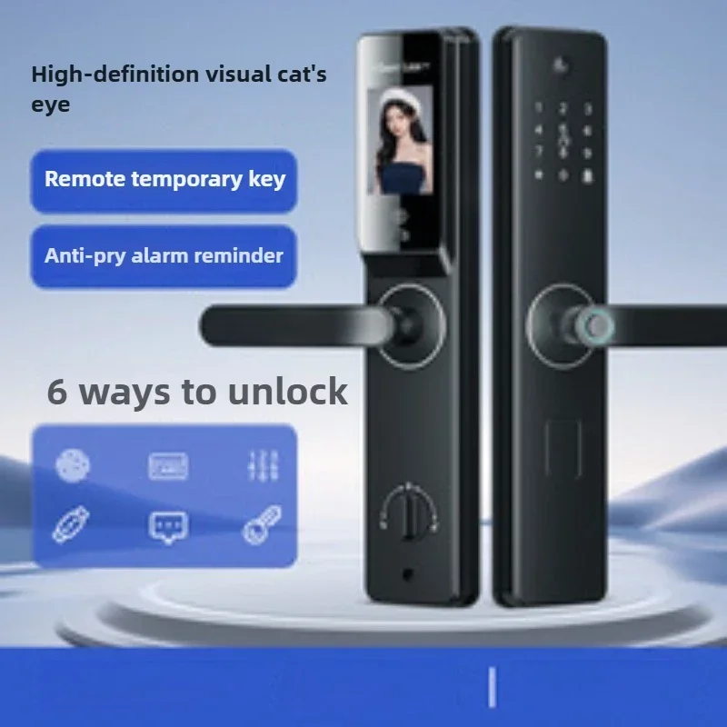 

New Cat Eye Fingerprint Lock, Household Semi-automatic Electronic Lock, Combination Lock, Smart Door Lock with Small Screen