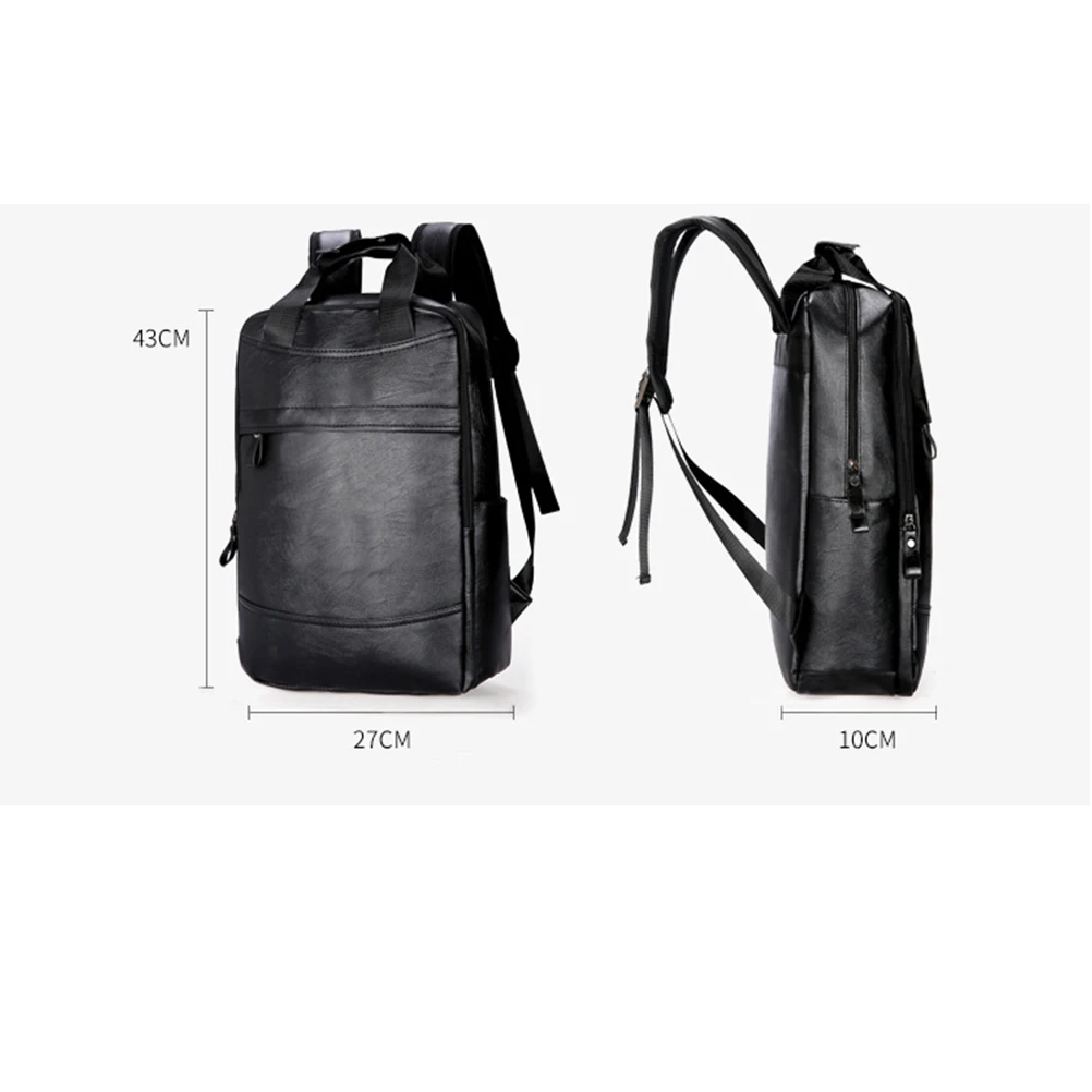 

1Pc Stylish Practical Design Laptop Backpack For Men Students Black Large Capacity Travel Satchel Computer Rucksack