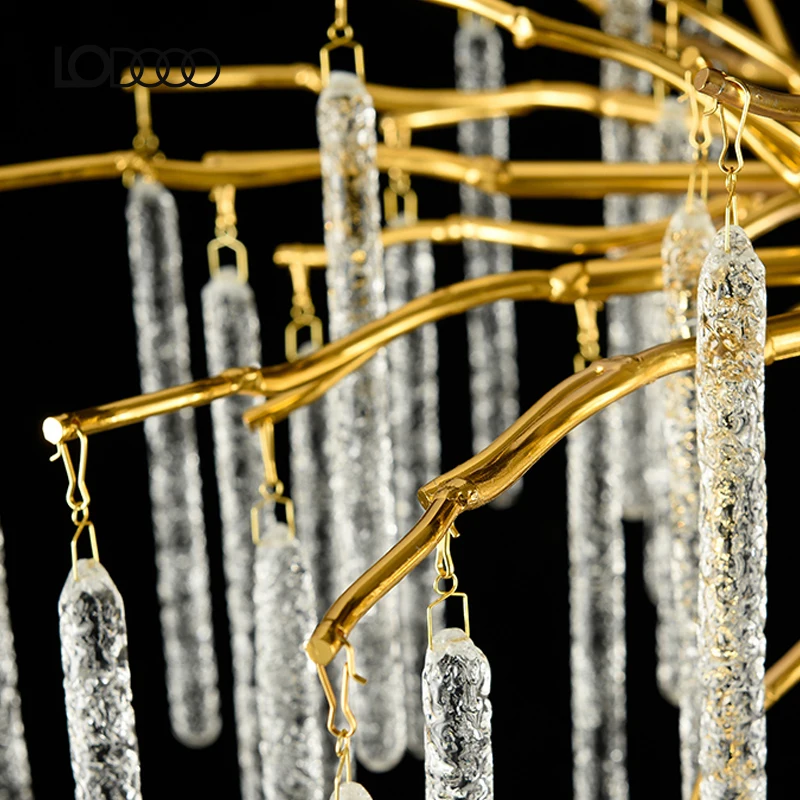 Роскошные золотые хрустальные люстры для потолка, декор гостиной, вестибюль отеля, столовой, дома, ветки, светодиодные подвесные светильники, светильник