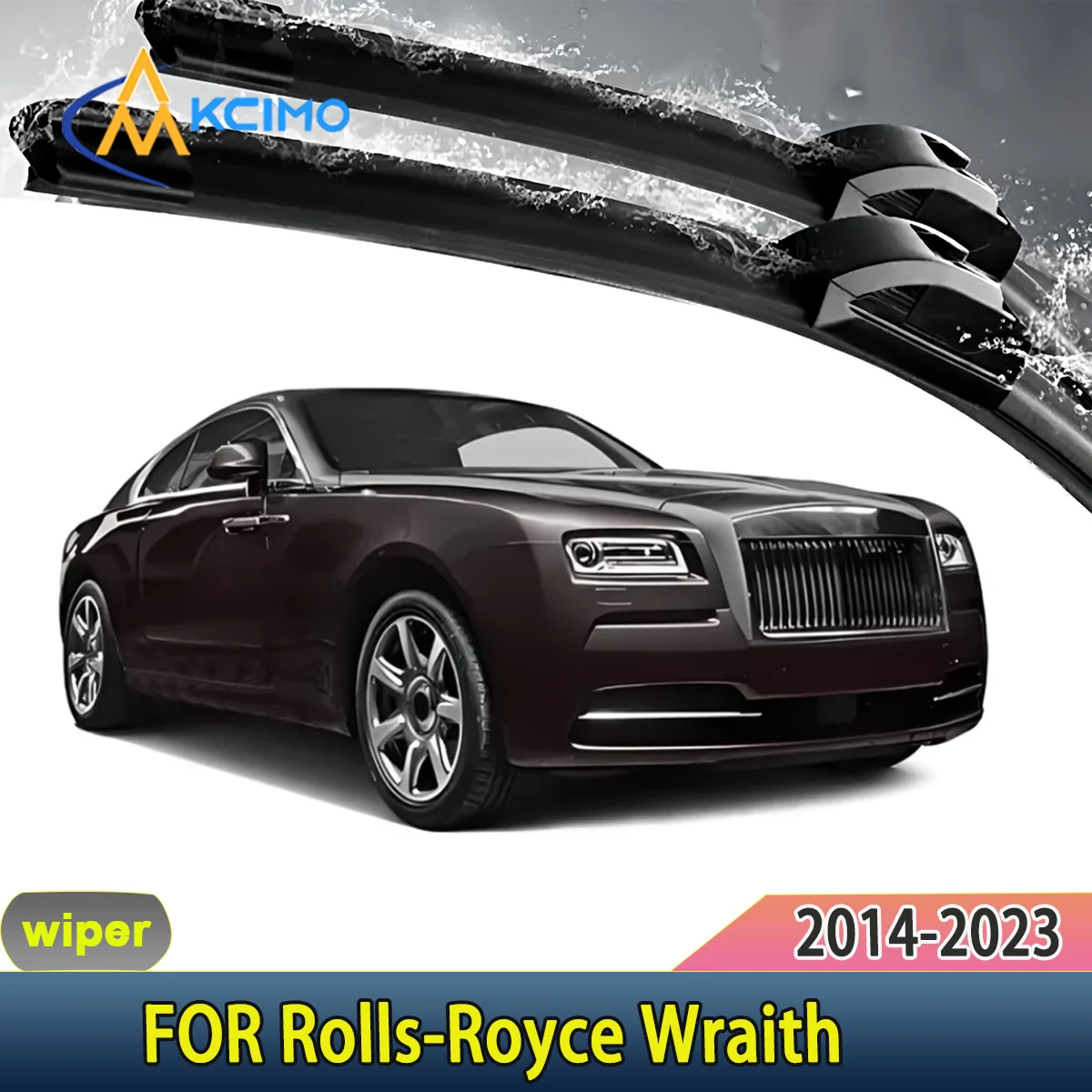 

Quiet & Effective Front Wipers Silent Black Car Rain Brush Suitable for Rolls-Royce Wraith 2014-2023 Windshield Auto Wipers