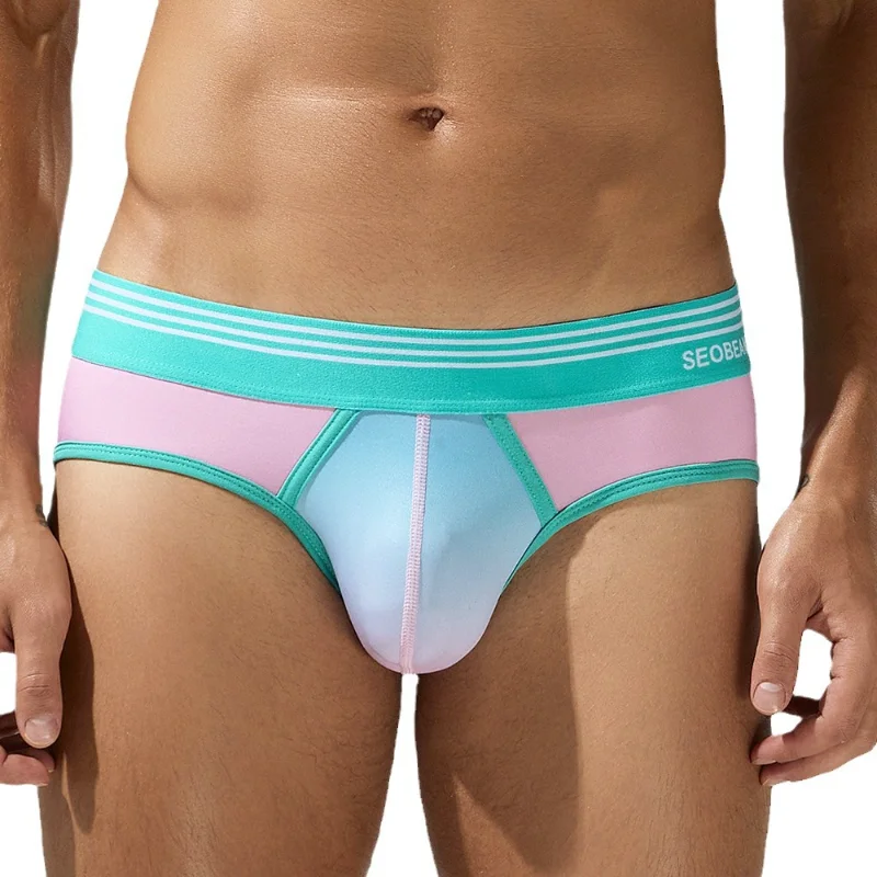 Men's Gradient Briefs U Convex Pouch Underwear High Elastic String Homme High Quality Low-Waist Panties For Man Lingerie