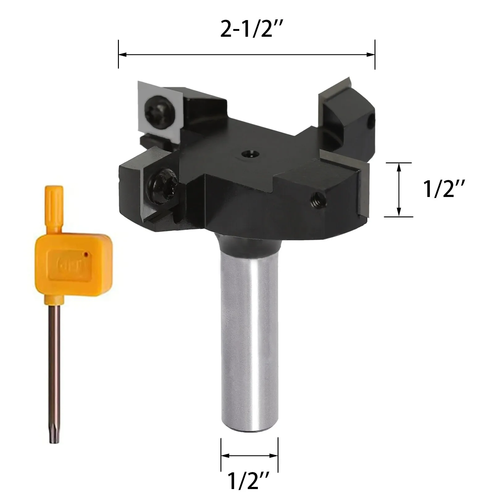 1pc 1/2“ 12mm Shank 4 Flutes Insert-Style Spoilboard CNC End Mill Precision Face Milling Cutter Router Bit For Woodworking Tools