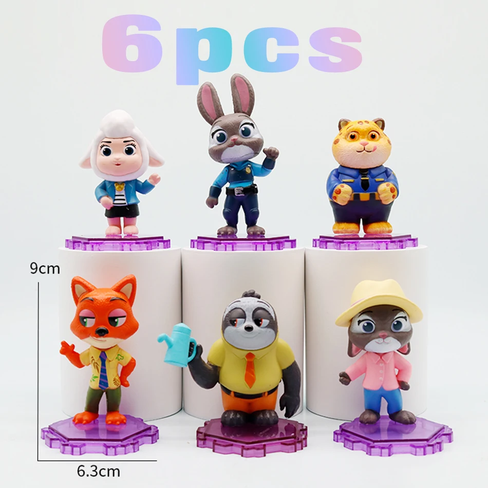 2026 Nieuwe Zootopia Judy Fox Nick Action Figure Speelgoedauto Decoraties - Collectible Crazy Animal City Beeldjes Cadeau