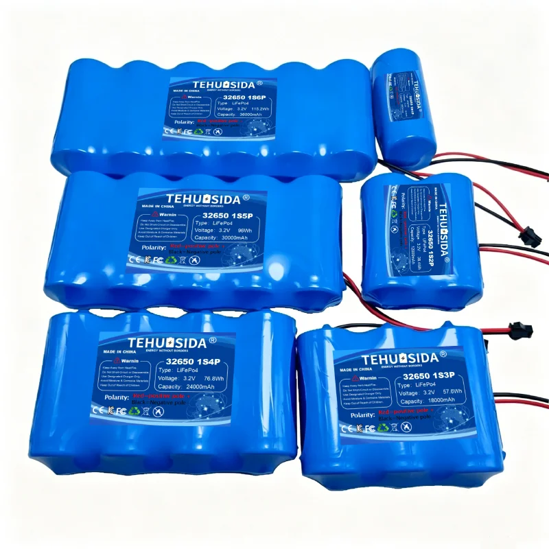 32650 3.2V Lifepo4 Battery 6Ah 12Ah 18Ah 24Ah 30Ah 36Ah Rechargeable for Street Lights, Garden Lights, Solar Lights