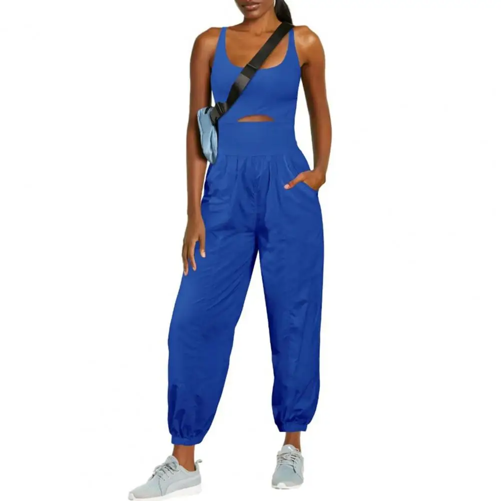 Women Sporty Jumpsuit Stylish Sport Jumpsuit with Side Pockets Back Detail for Women for Yoga Wear Activities Side Pocket