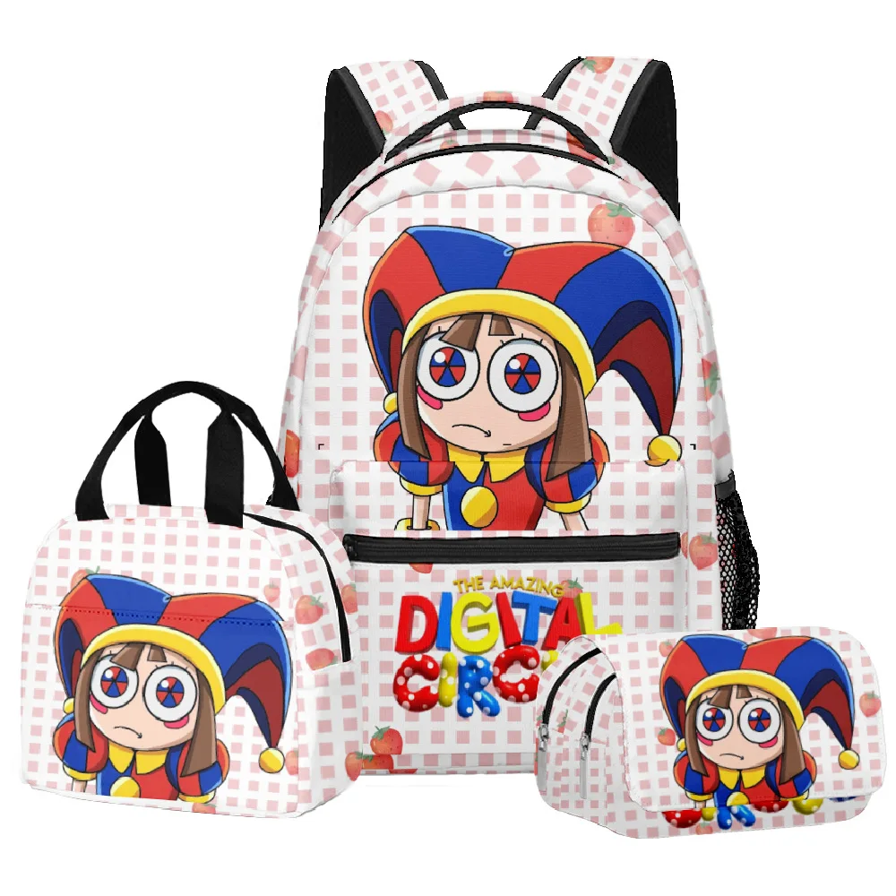 Fashion Youthful Cool The Amazing Digital Circus 3D Print 3pcs/Set Travel bags Laptop Daypack Backpack Lunch Bag Pencil Case