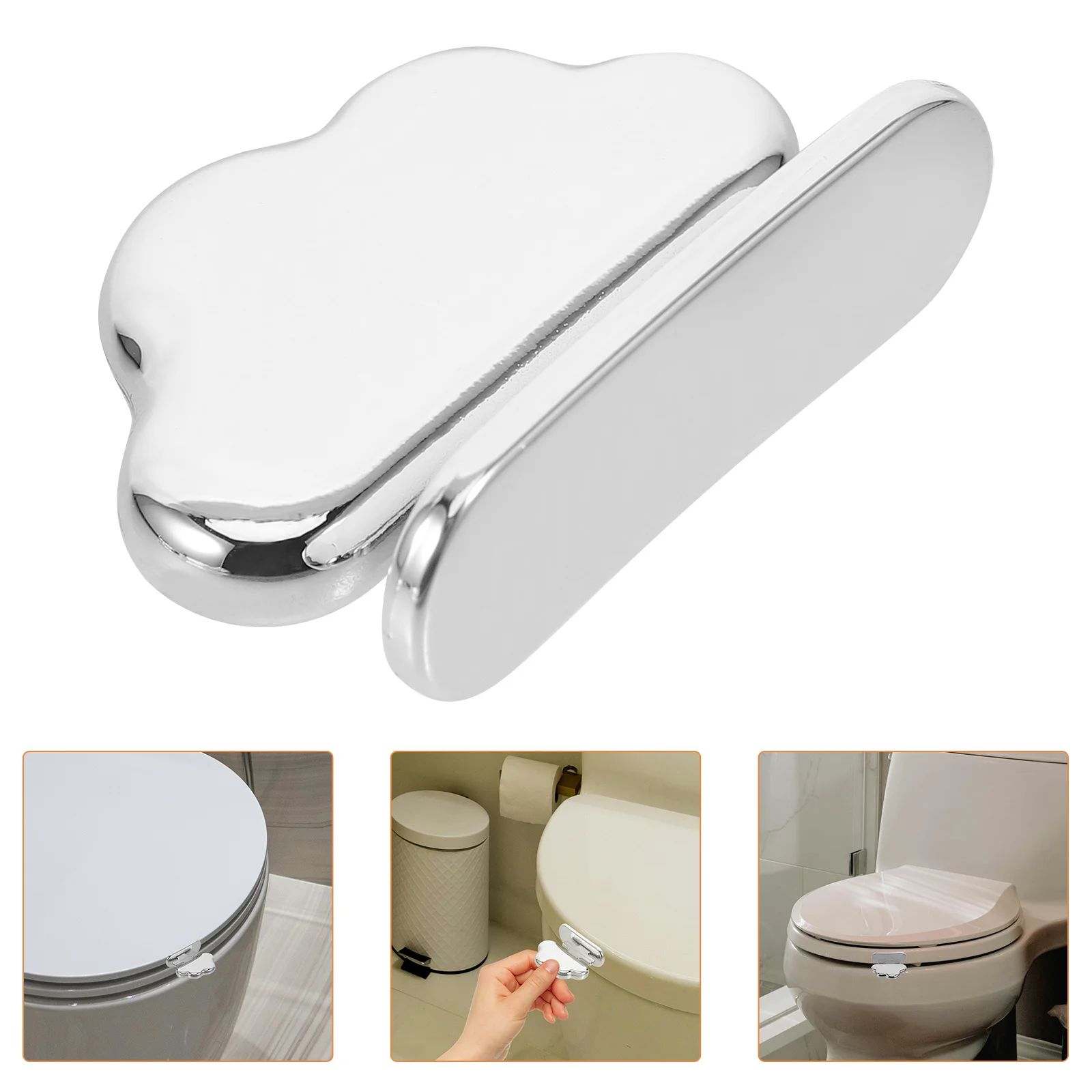 

2pcs Silicone Toilet Lid Lifter Adhesive Seat Handle Lift Tool Bathroom Supplies Lavatory Cover Lifter Toilet Seat Handle