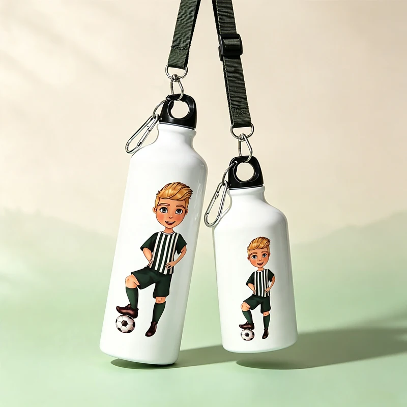 Large-capacity 750ml sports water bottle, customizable with logos, photos, and text; suitable for cycling, hiking, and camping.