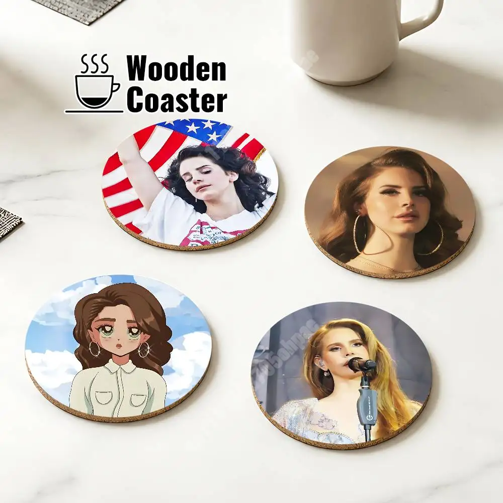 Retro L-Lana D-Del R-Rey Born To Die  Wooden Cup Mat Americano Beer Milk Water Coaster for Baking Studio