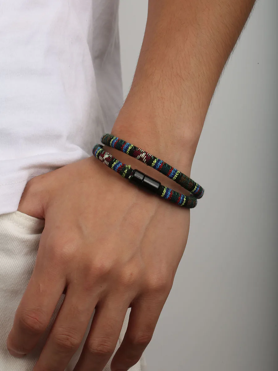2024 Summer Beach Bohemia Rope Bracelet For Women Pulseras Hilo Magnetic Ethnic Boho Fabric Bracelet Men Women Pulseras Hombre
