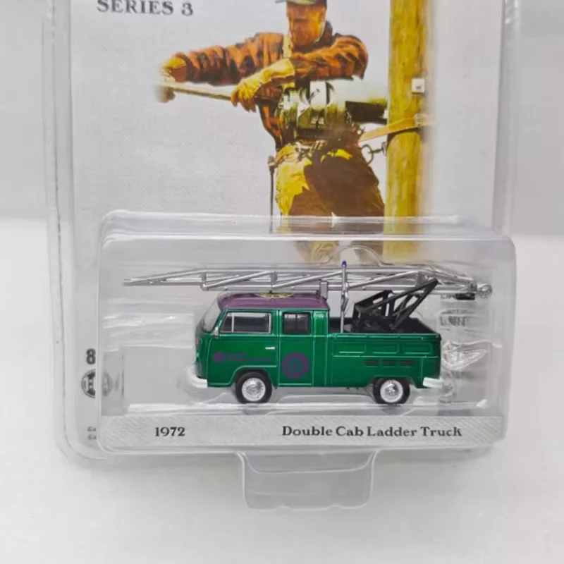 GreenLight 1:64 échelle 1972 Double cabine échelle camion vert Machine alliage voiture modèle Collection affichage ornement jouet cadeau