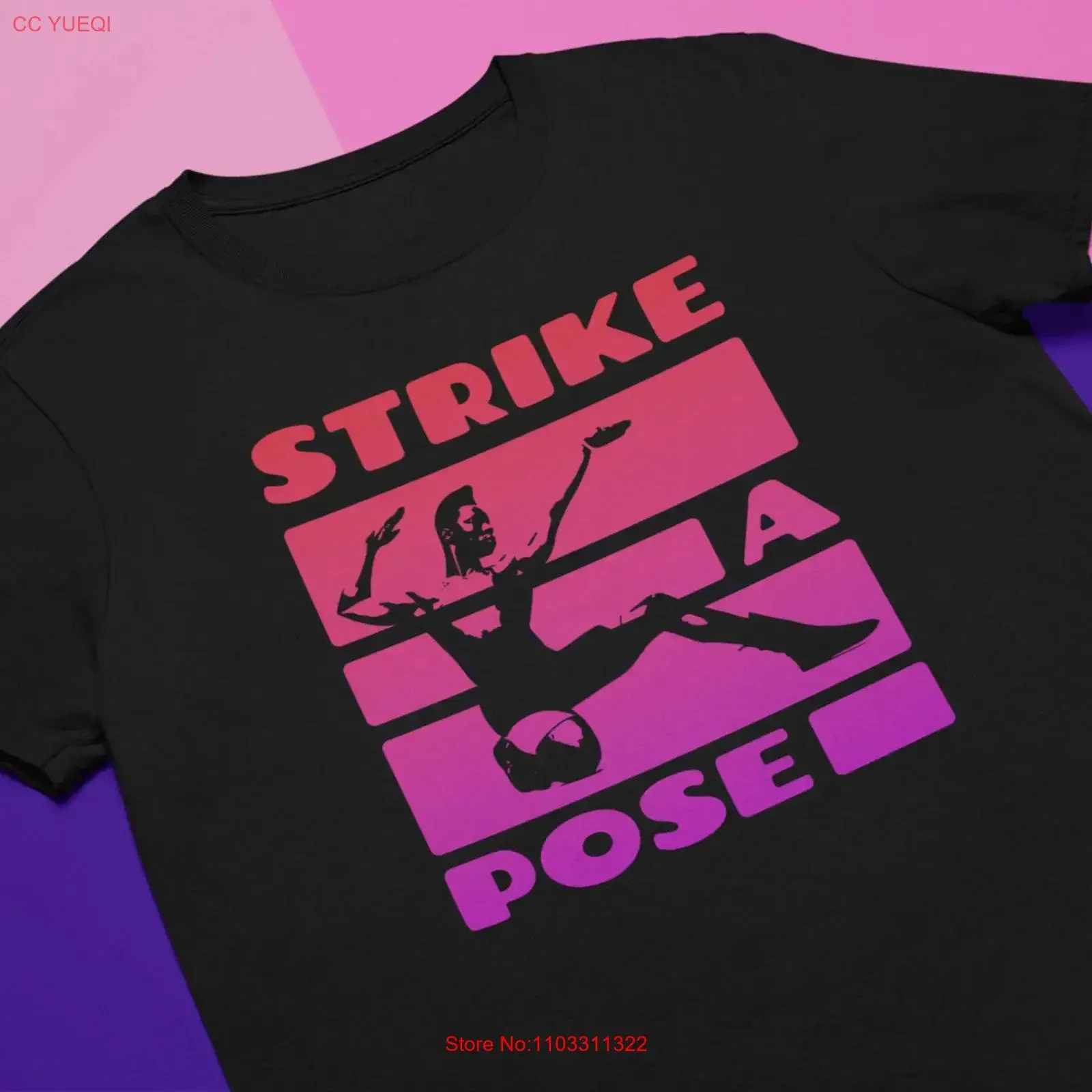 T-shirt unisexe « Strike a Pose Voguing » style années 90, culture gay club, vintage, délavé, décontracté, respirant, streetwear graphique, polyvalent, doux