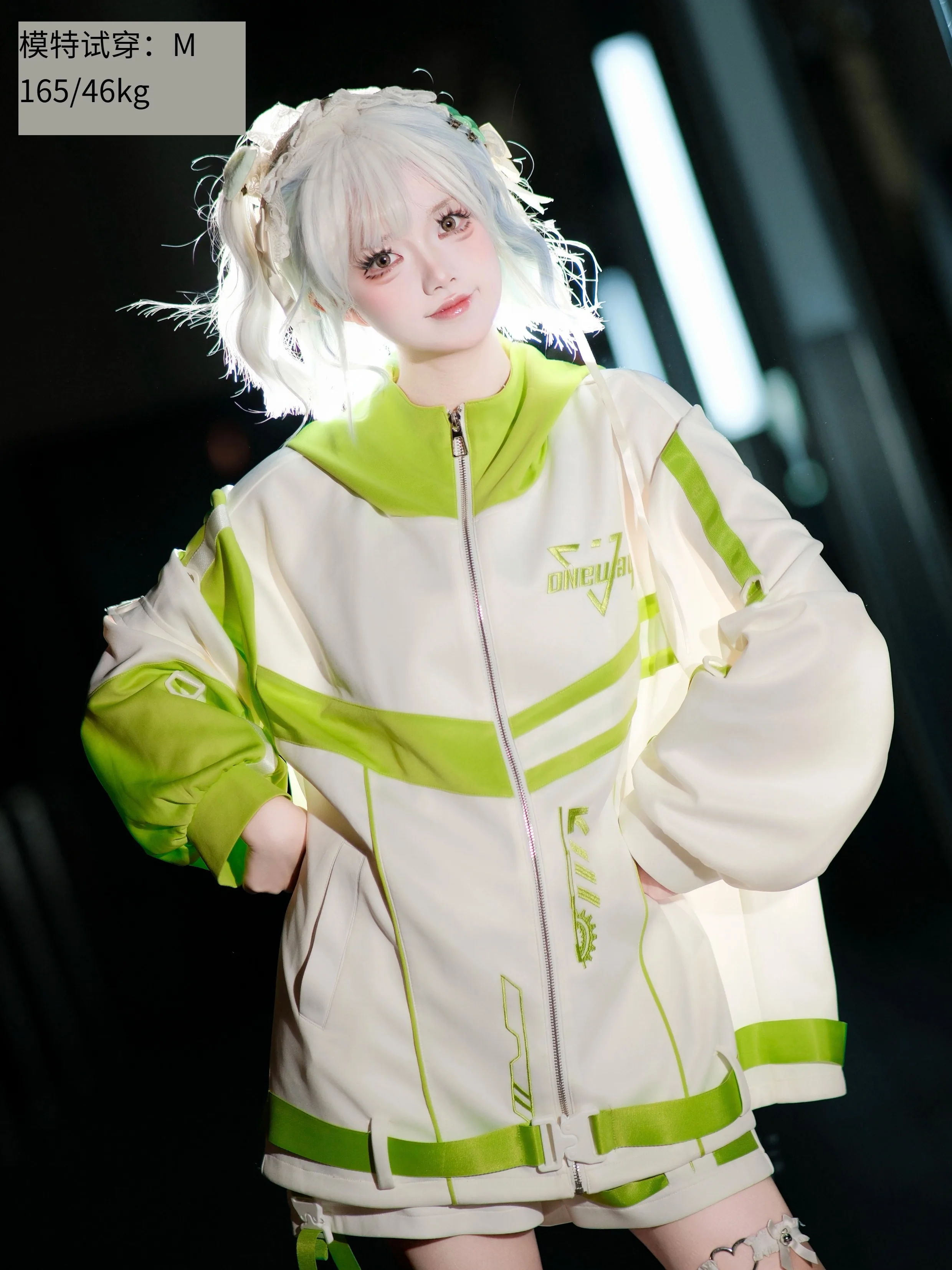 Original Design Motorcycle Style Sportswear Autumn Winter New 2025 Girls Women Sweet Cool Loose Jacket Short Leg Warmer Set