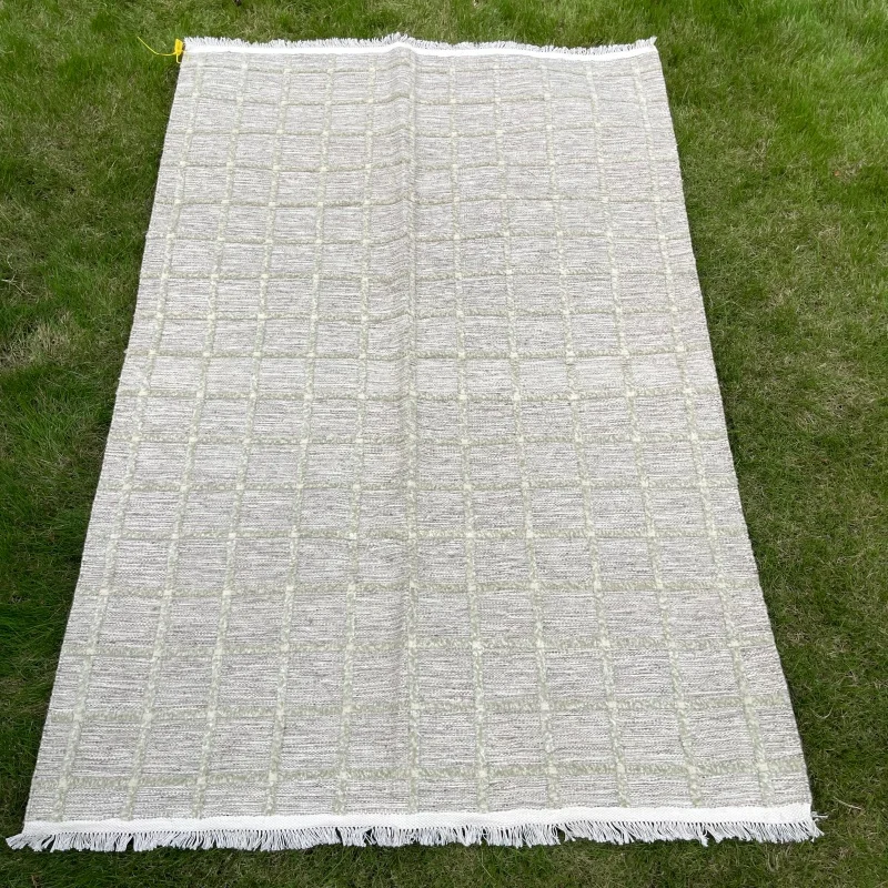 2026 Beige Wool Area Rug 120x180cm Handmade Textured Carpet for Dining Room Home Decoration Wholesalepromote sales
